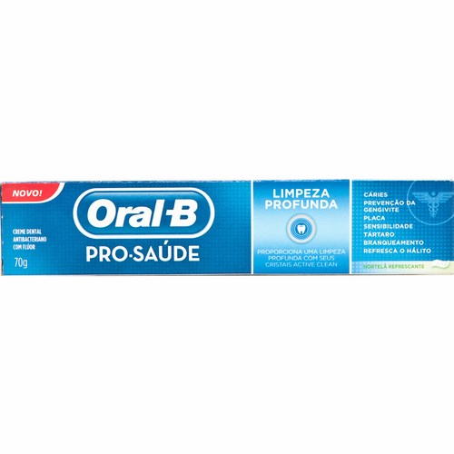 Creme dental Oral B pró-hortelã refrescante 70g