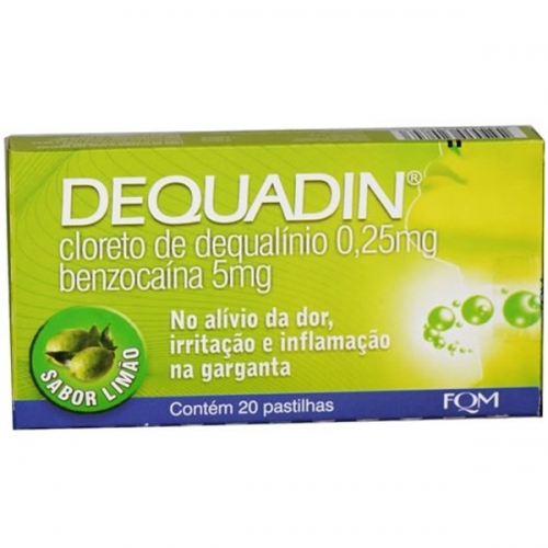 Dequadin com 20 Pastilhas Sabor Limão