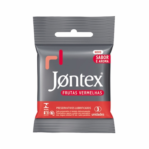 Preservativo Jontex Frutas Vermelhas 3 Unidades