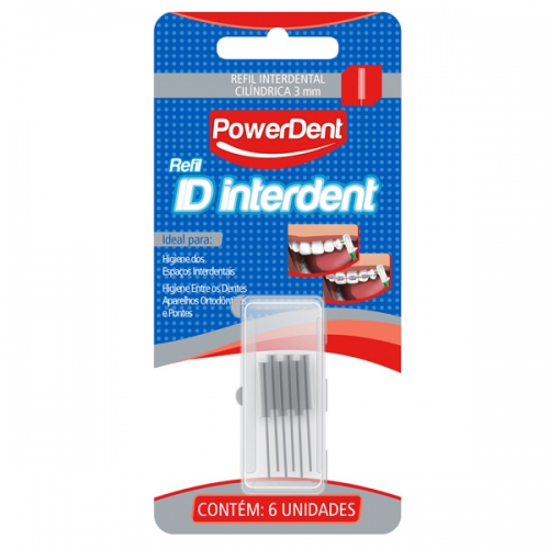 Refil Powerdent inter dent Cilindrico 6 Unidades