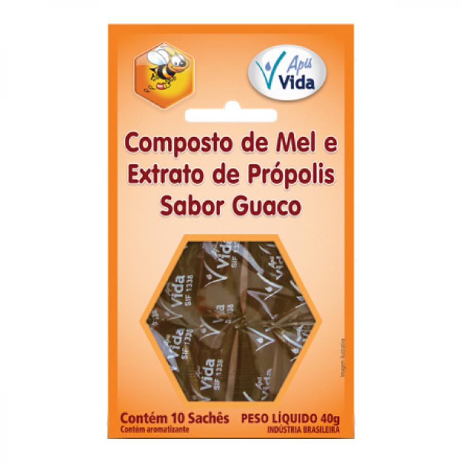 COMPOSTO DE MEL E EXTRATO DE PROPOLIS SABOR GUACO 10 SACHES