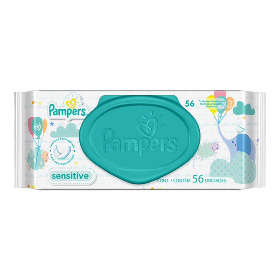 TOALHINHAS UMEDECIDAS PAMPERS SENSITIVE COM 56 UNIDADES