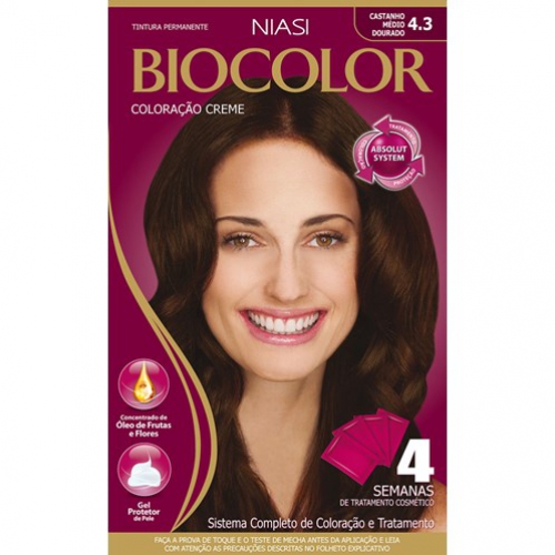 Tintura BioColor Creme 4.3 Castanho Medio Dourado