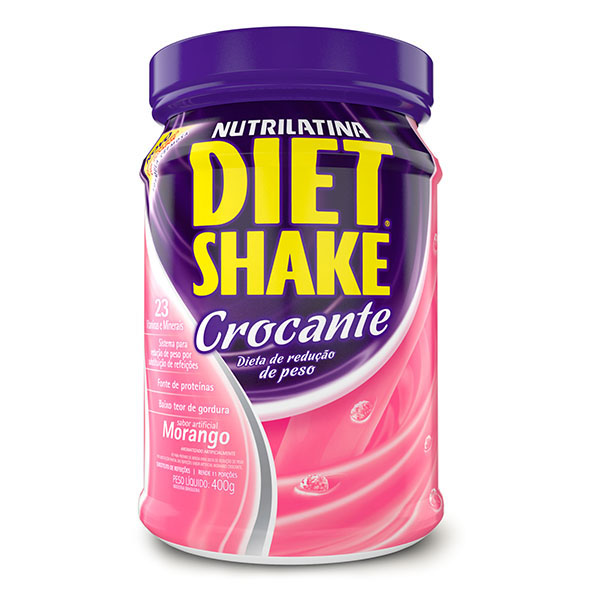 DIET SHAKE CROCANTE 400G MORANGO