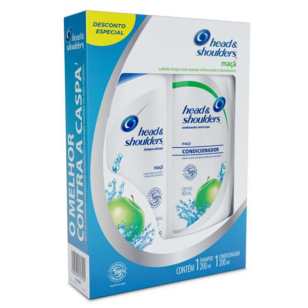 KIT HEAD SHOULDERS SHAMPOO + CONDICIONADOR 200ML MAÇÃ
