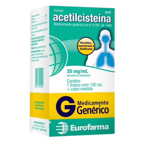 Acetilcisteina Xarope 20mg 100mL 1 copo medidor