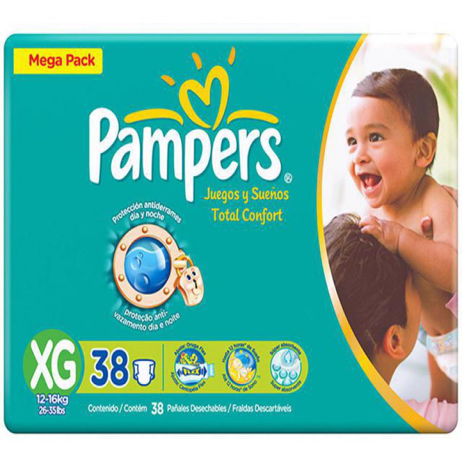 Fralda Descartavel Pampers Total Confort Mega XG 38 Unidades