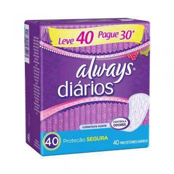 Absorvente Always Protetor Diario Leve 40 Pague 30
