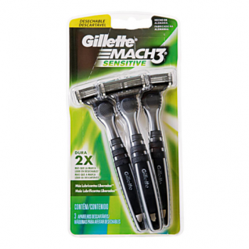 Aparelho de Barbear Gillette Mach3 Sensitive 3 Unidades
