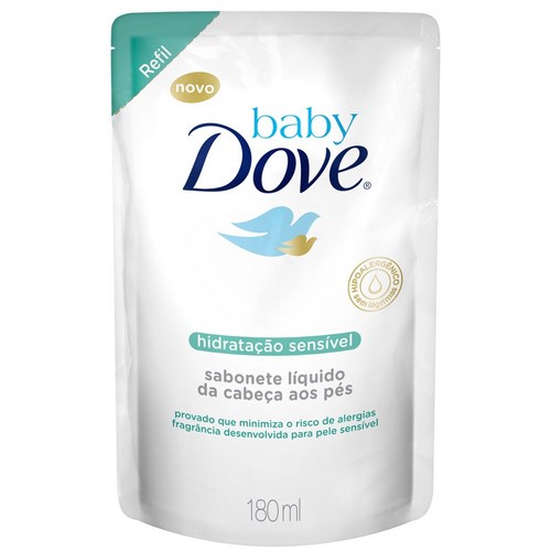 SABONETE LIQUIDO DOVE BABY HIDRATACAO SENSIVEL REFIL 180ML