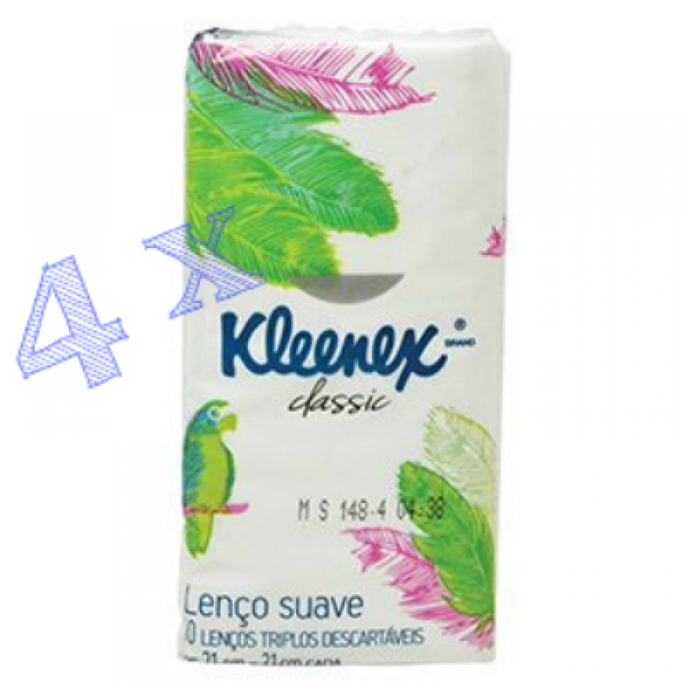 Lenco de Papel Kleenex Bolso 4 Pacotes 10 Unidades