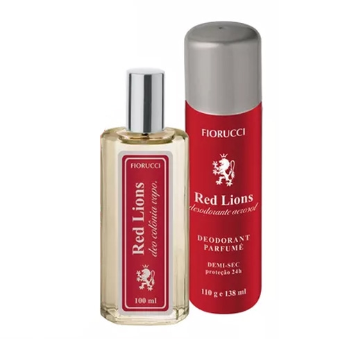 Kit Fiorucci Red Lions Colonia Masculina 100ml + Desodorante 138ml