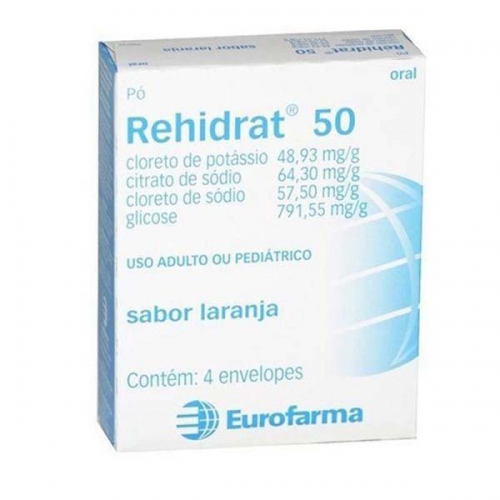 Rehidrat 50mg com 4 Envelopes Sabor Laranja