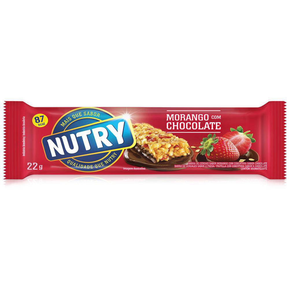 Barra Cereal Nutry Light Morango / Chocolate 22g - Embalagem Com 24 Unidades