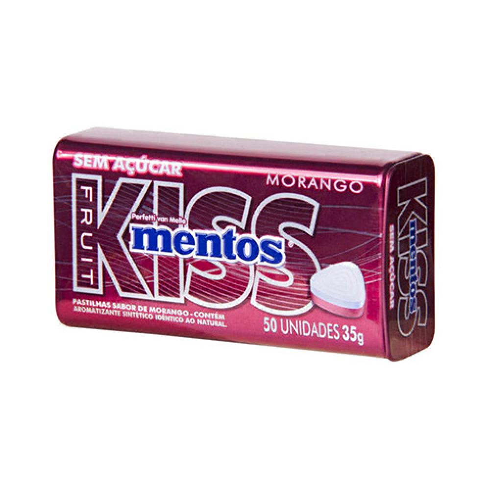 Mentos Kiss Morango Lata 35g