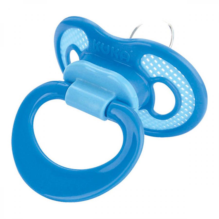 Chupeta Kuka 62536 Fase 1 Silicone Ventilada Argola Azul