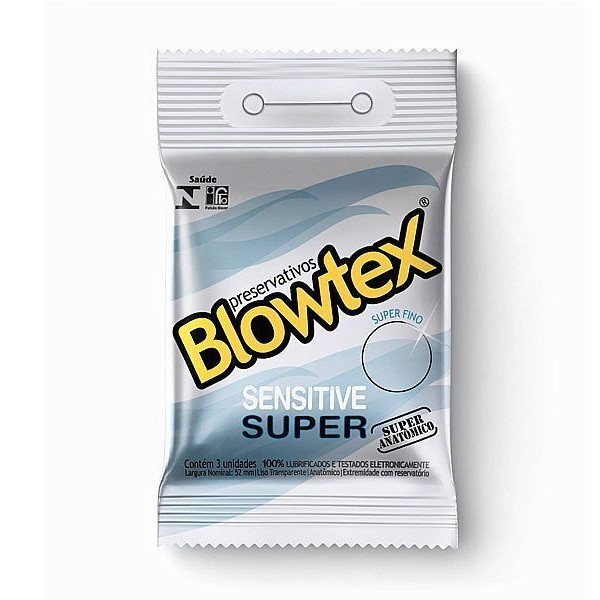 Preservativo Blowtex Sensitive Extra Fino com 3 Unidades