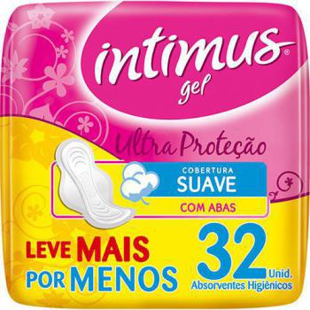 Absorvente Intimus Gel Tripla Protecao com abas, seca com 32 unidades