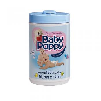 Lenço Umedecido Baby Poppy Azul / Rosa 150 Unidades