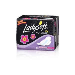 Absorvente Ladysoft Noturno com abas 8 unidades