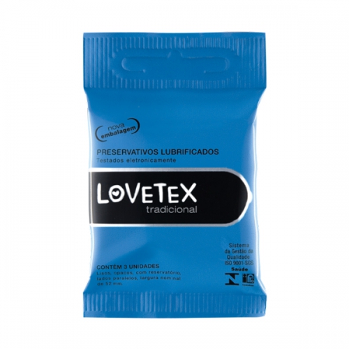 Preservativo Lovetex Tradicional C/ 3 Unid.