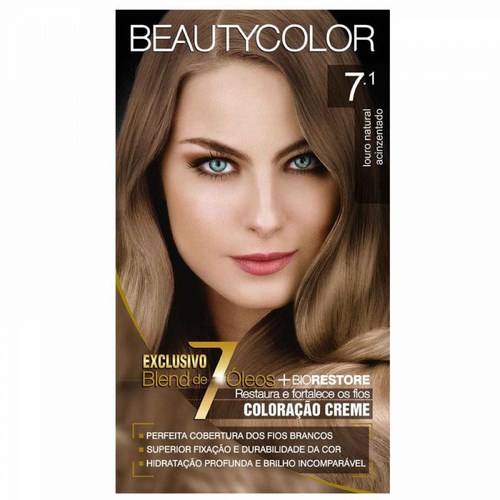 Kit Tintura Beauty Color 7.1 Louro Natural Acinzentado