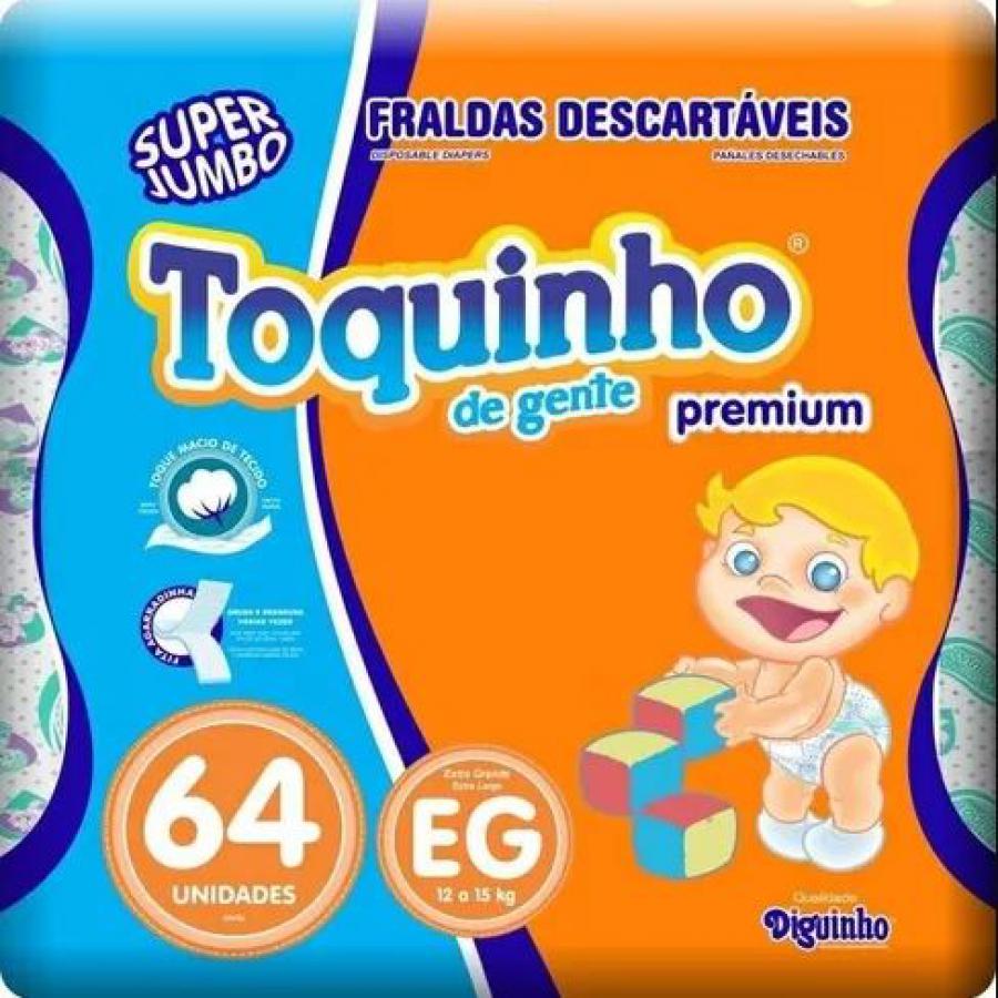 Fralda Toquinho Premium XG com 64 unidades