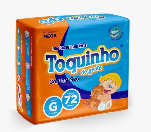 Fralda Descartável Infantil Toquinho Confort Sec G 72 Unidades
