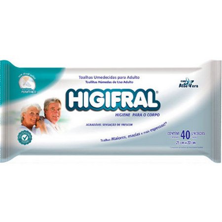 TOALHAS UMEDECIDAS HIGIFRAL C/40  UN