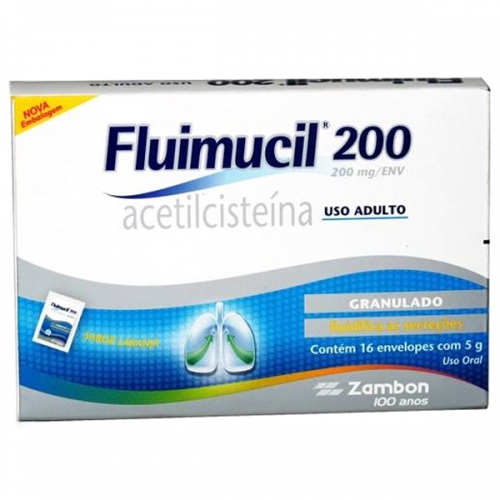 Fluimucil Oral 200mg com 16 Envelopes de 5g