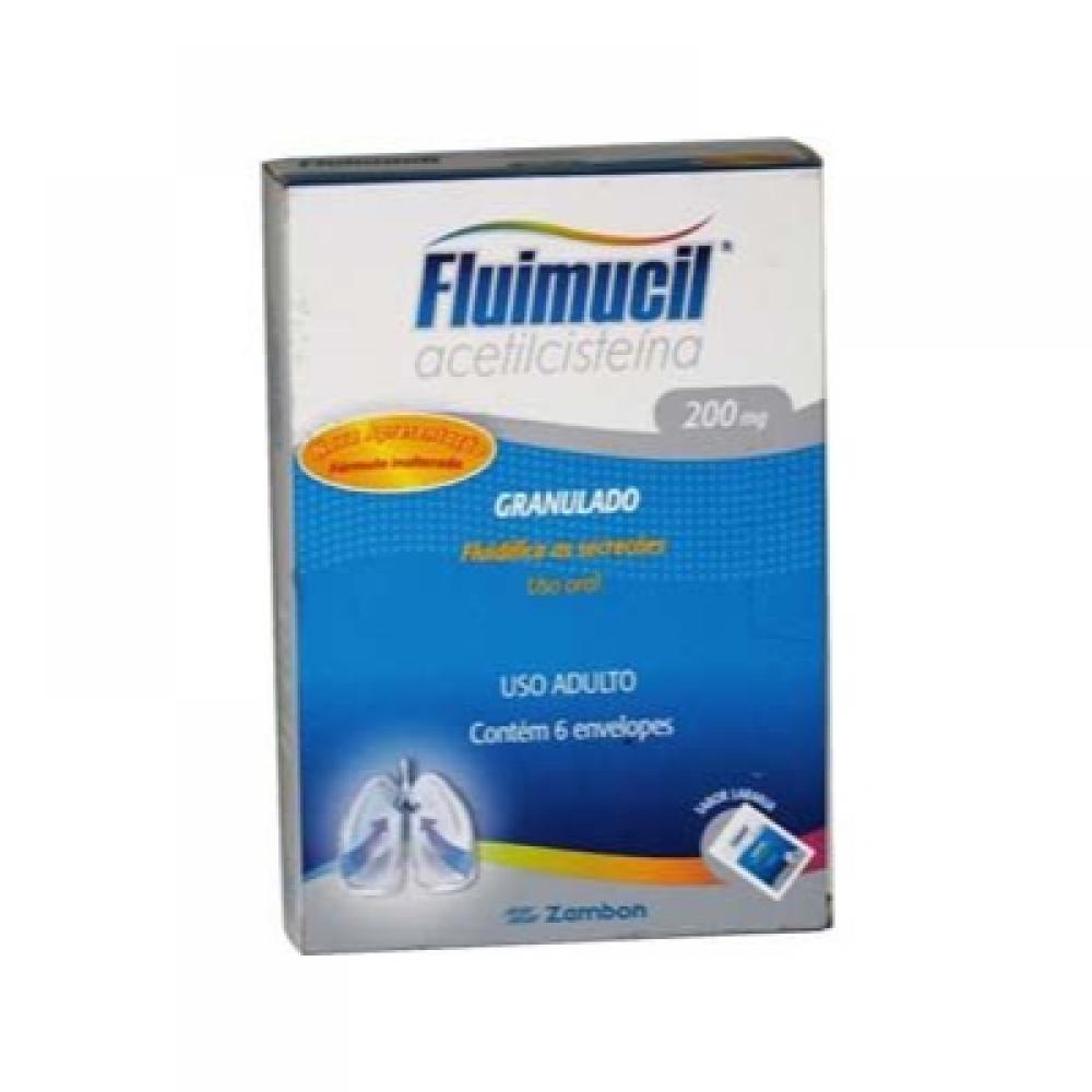 Fluimucil oral 200mg com 6 Envelopes