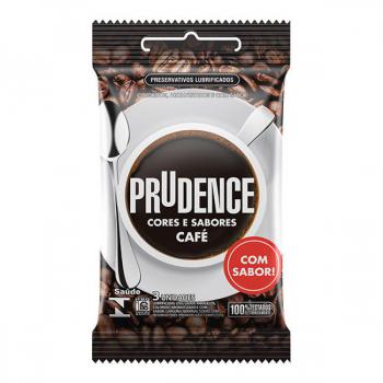 PRESERVATIVO PRUDENCE CORES E SABORES CAFE COM 3 UNIDADES