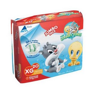 Fralda Looney Tunes Jumbo XG Com 20 Unidades