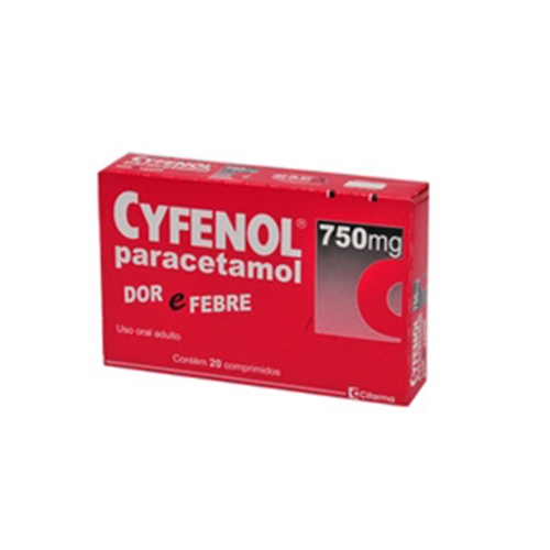 Paracetamol 750mg 20 Comprimidos