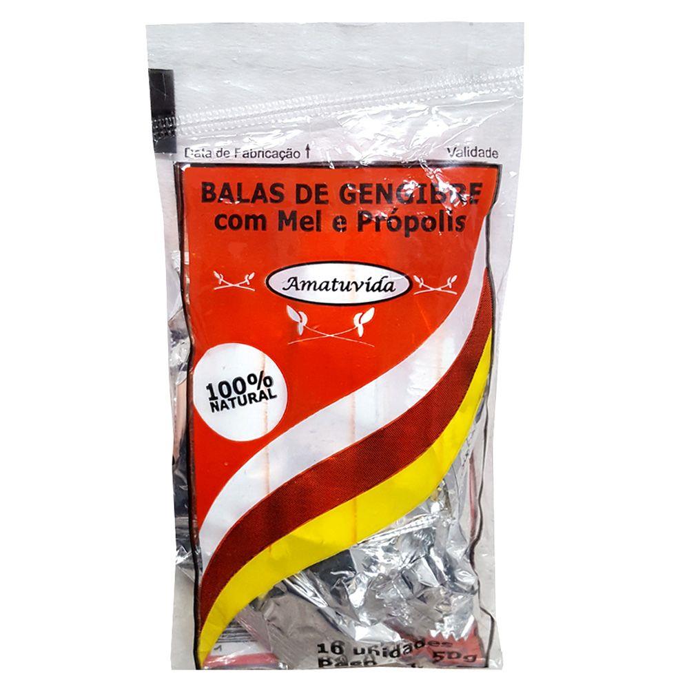 Bala de Gengibre Mel e Propolis 50g