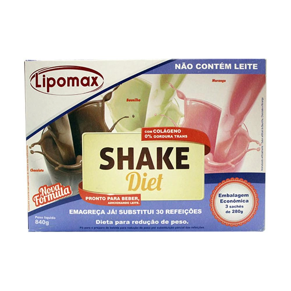 Shake Lipomax Diet sem Leite 3x1