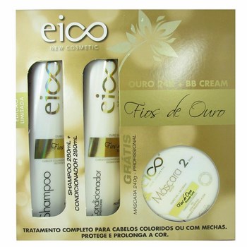 Kit Eico Matizador Fios de Ouro Shampoo + Condicionador 280ml + Grátis Máscara