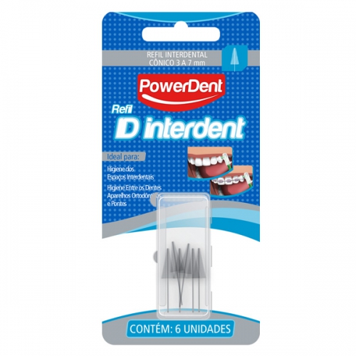 Refil Escova Interdental Cônica Powerdente 6 Unidades