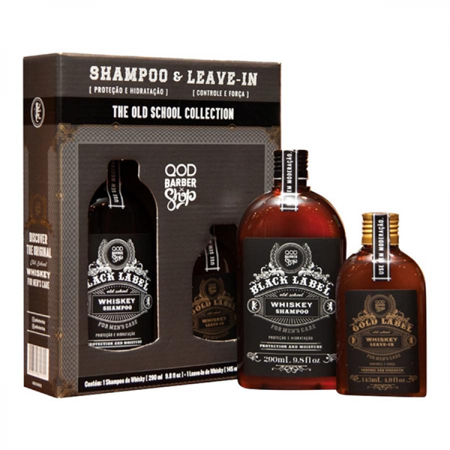 KIT QOD BARBER SHOP SHAMPOO WHISKEY 290ML + LEAVE IN WHISKEY 145ML