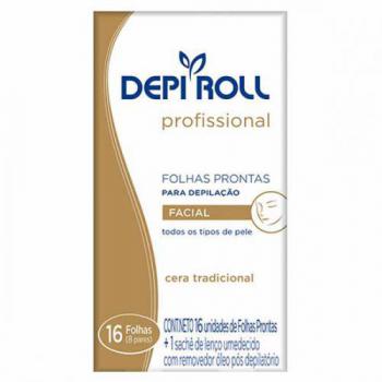 Depilatorio Depi Roll Facial Folhas Tradicional 16 unidades