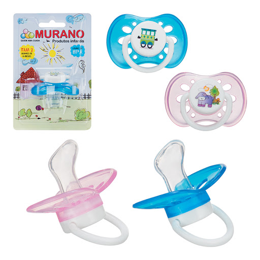 Chupeta Murano Silicone Cristal Com 1 Unidade