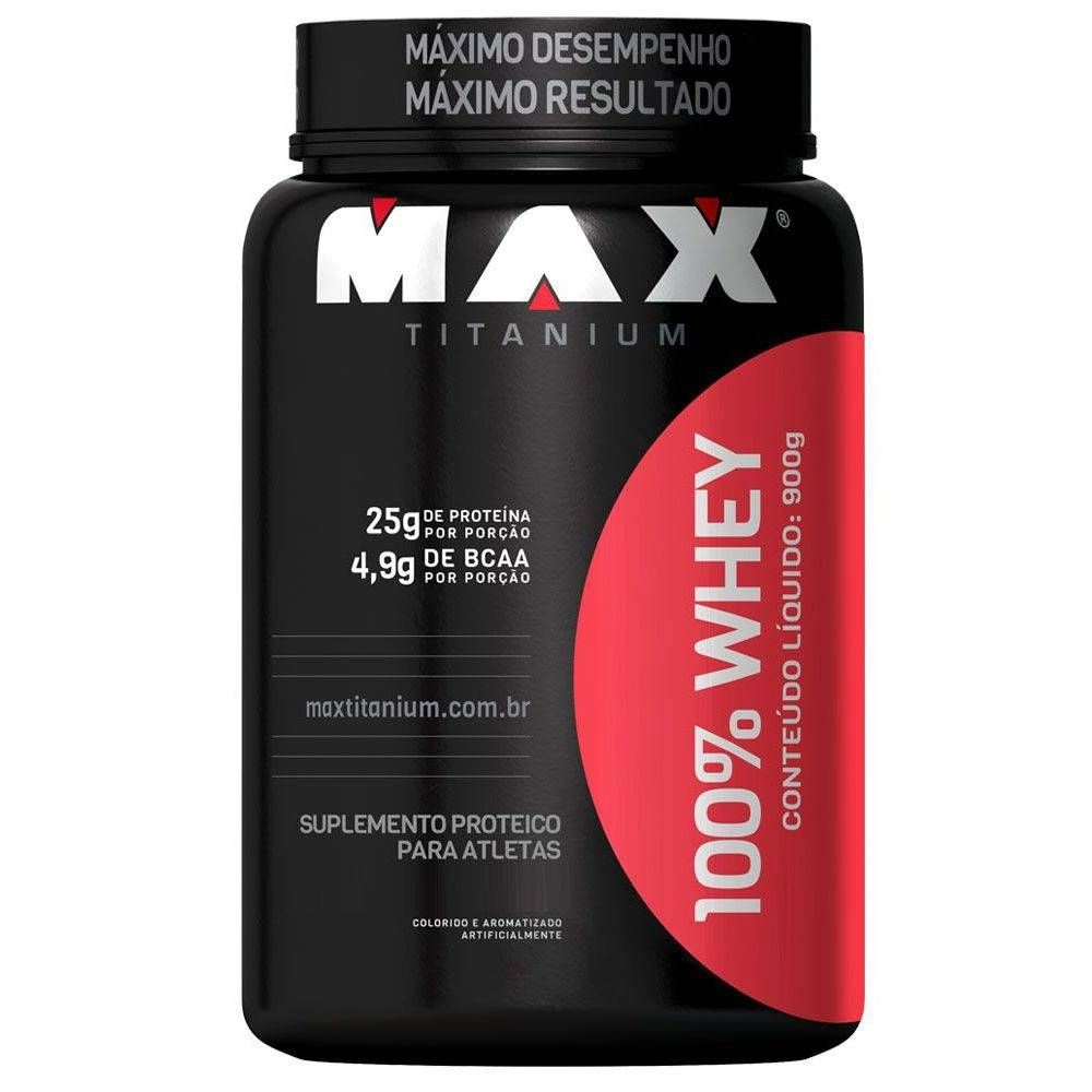 100% Whey Morango 900g Max Titanium